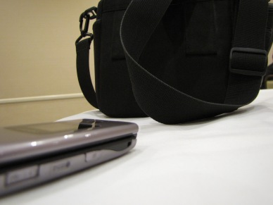 My camera bag and cell phone...